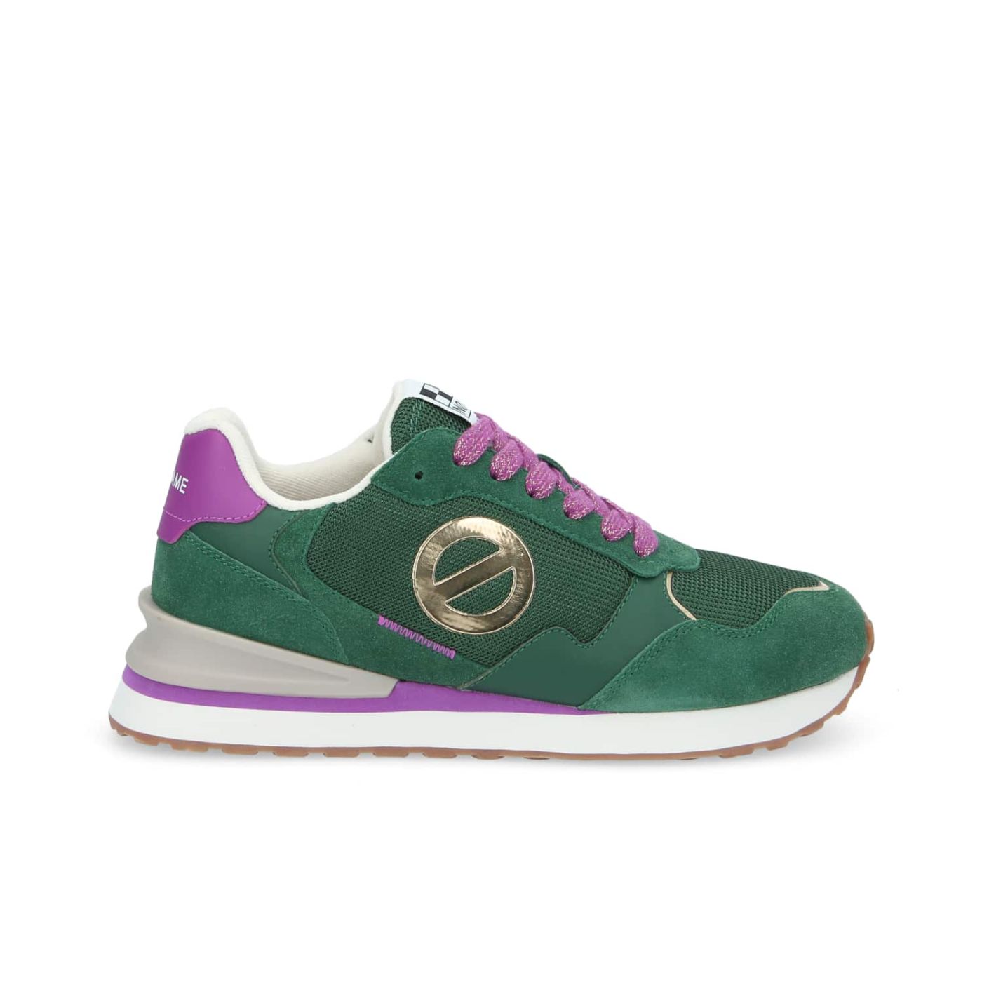 TOVA RUNNER W  -  SUEDE/KNIT/NAP.  - VERDE SCURO/VIOLA